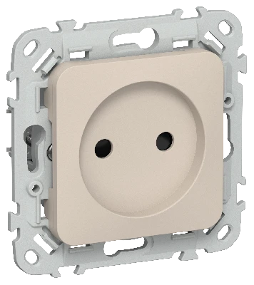 FLITE Розетка без заземления с защитными шторками безвинтовое крепление 10А РСш01-1-ФлЛ льняной IEK