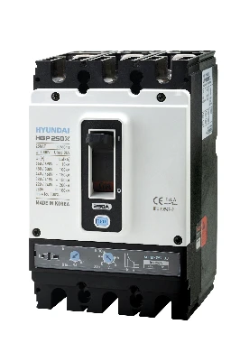 Выключатель автоматический в литом корпусе типа HGP, типоразмера 250 AF, арт. HGP250S-G3PEES0000C00250 (250А, 65кА, 3 полюса, AC, расцепитель ETU-E (LSIG), уставка расцепителя 0,4-1xIn, переднее подключение)