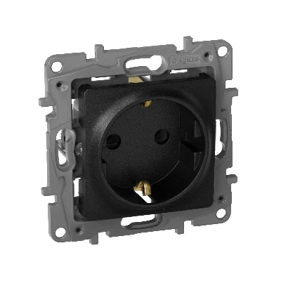 ETIKA Розетка 2К+З немецкий стандарт винтовые зажимы 16 А 250 В антрацит Legrand 672621