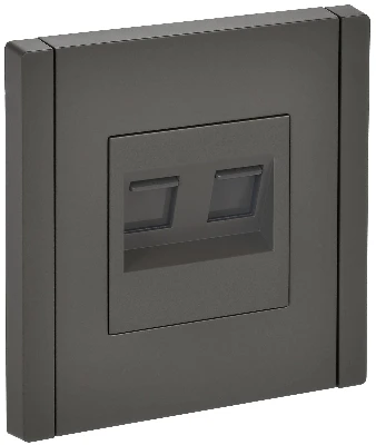 FORTE&PIANO Розетка компьютерная двойная RJ45 кат.5E FP333 серый IEK