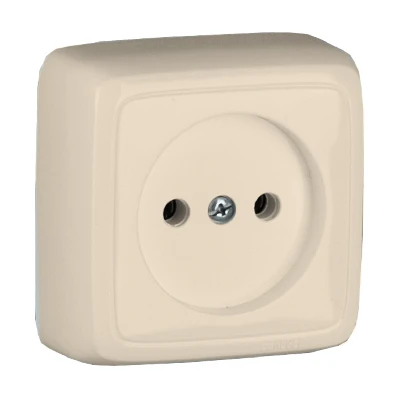 Розетка наружная с изоляционной пластиной слоновая кость HEGEL РА16-103-01