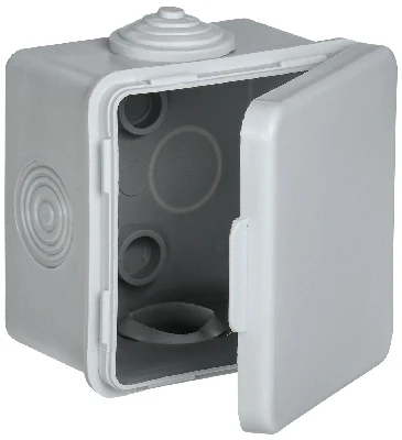 Коробка  распределительная КМ 65х65х50мм о/к IP54 4 вв. (7035) GENERICA