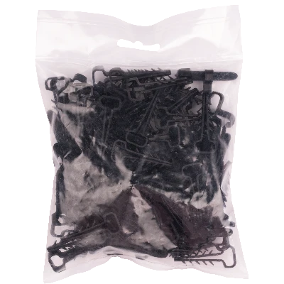 Дюбель-хомут для плоского кабеля черный PCD-F 06x12-45-100BL PA6.6 Jazzway (100 шт/уп) Jazzway