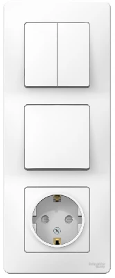 BLANCA скрытой установки блок: розет з/к шт 16А,2 50В+выкл 1кл.+выкл 2кл.белый