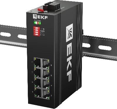 Коммутатор промышленный неуправляемый U-8GTP, 8 портов 10/100/1000Base-T(X) RJ45 c PoE, монтаж на динрейку TSX EKF TSX-U-8GTP