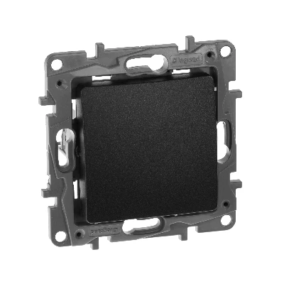 ETIKA Переключатель одноклавишный автоматические зажимы 10AX антрацит Legrand 672605