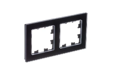ATLASDESIGN NATURE 2-постовая РАМКА, НАТУРАЛЬНОЕ СТЕКЛО, ЧЕРНЫЙ Systeme Electric ATN361002