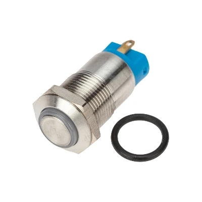 Кнопка антивандальная 12 12В Б/Фикс (4с) OFF-(ON) синяя REXANT 36-3211