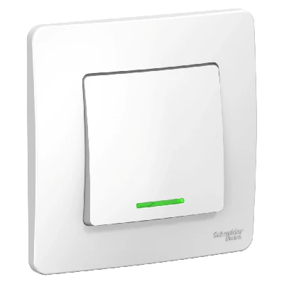 BLANCA скрытой установки одноклавишный выключатель (cх.1) с подсветкой, 10A, 250B, белый Systeme Electric BLNVS010111