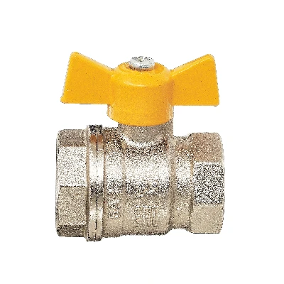 Кран шаровой 11Б27п 3/4' А10/1 НГ газ ВВ бабочка никель PN40 БАЗ БАЗ.А10.1.20.НГ.40.Н