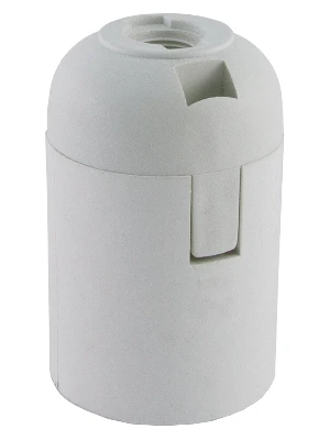 Патрон Е27 подвесной термостойкий пластик белый