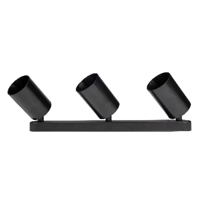 Светильник светодиодный ДПО 3xGU10 без ламп круглый черный корпус