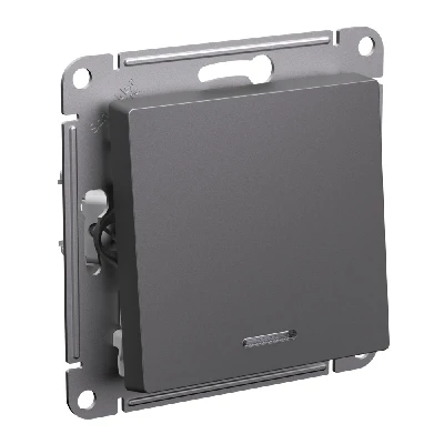 ATLASDESIGN 1-клавишный ВЫКЛЮЧАТЕЛЬ с подсветкой, сх.1а, 10АХ, механизм, БАЗАЛЬТ Systeme Electric ATN001413