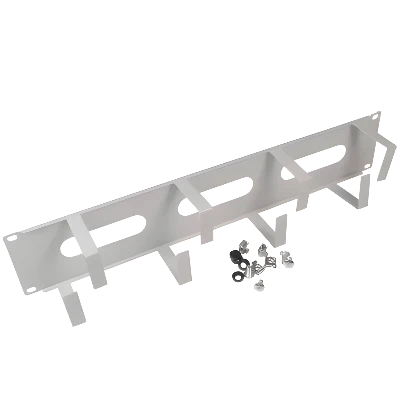 Кабельный органайзер 19' 2U. 5 колец. метал. цвет серый (RAL 7035)