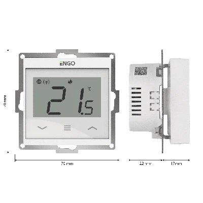 Терморегулятор, проводной, программируемый, встраиваемый, с возможностью подключения выносного датчика, Wi-Fi, белый, в рамку 55х55
