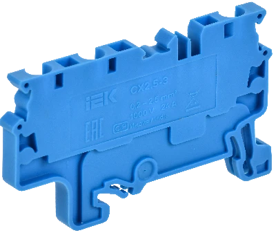 ARMAFIX Клемма пружинная CX2.5-3 BU 2,5мм2 трехконтактная синяя IEK