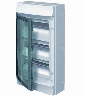 Щит распределительный навесной ЩРн-п-36 пластиковый Mistral65 серая прозрачная дверь с клеммами IP65 (65P12X32A) ABB 1SLM006501A1206