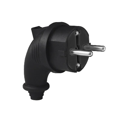Вилка угловая c/з каучук 16А 250В IP44 (еврослот) UNIVersal 1241