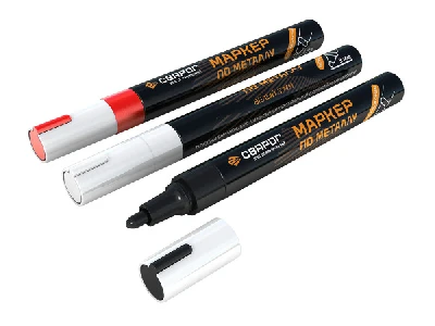 Маркер по металлу чёрный 3 мм MB103 12шт