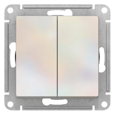 ATLASDESIGN 2-клавишный переключатель, перекрестный, 2 x сх. 7, 10АХ, механизм, ЖЕМЧУГ Systeme Electric ATN000473