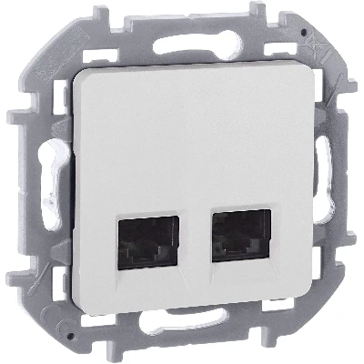 Розетка компьютерная двойная RJ45 категория 6 UTP белый INSPIRIA