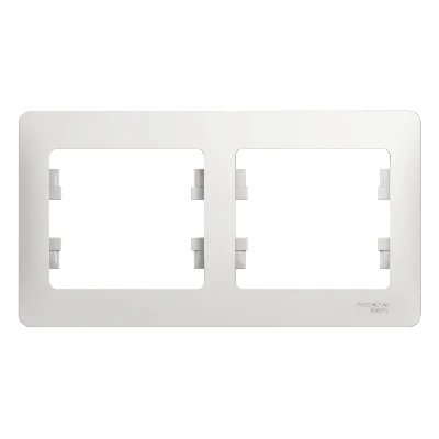 GLOSSA Рамка горизонтальная 2 поста белая Systeme Electric GSL000102