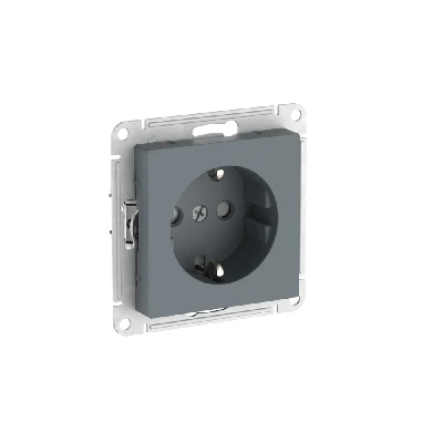 ATLASDESIGN РОЗЕТКА с заземлением со шторками, 16А, быстрозажимные клеммы, ГРИФЕЛЬ