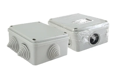 Распаячная коробка ОП 100х100х50мм, крышка на винтах, IP55, 6 входов инд. штрихкод