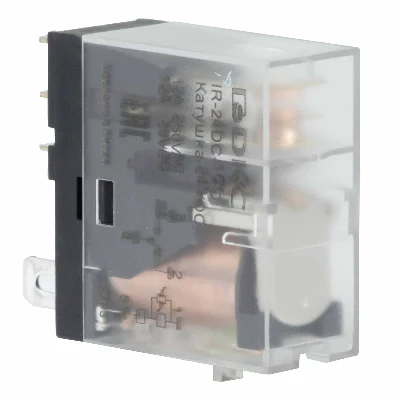 Реле миниатюрное промышленное, 1CO, ком. ток 12А, AgSnO2, напряжение 24V DC, опция: светодиод DKC IR-24DC-1CO