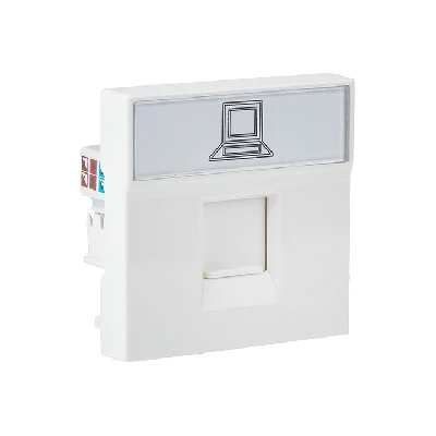 Розетка RJ45, категории 5e (ширина 2 модуля)