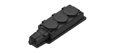 Колодка 3х розетка 2К+З каучуковая 16А/250В IP44 Чёрная MultiSet Systeme Electric MST4103BK