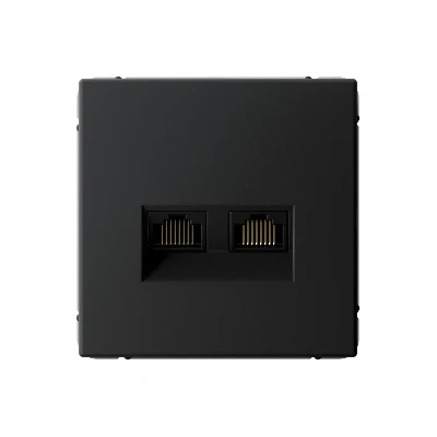 ARTGALLERY розетка двойная компьютерная RJ45+RJ45, кат.6А, механизм, карбон Systeme Electric GAL001088
