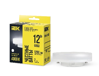 Лампа светодиодная T75 таблетка 12Вт 230В 4000К GX53 IEK LLE-T80-12-230-40-GX53