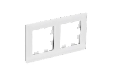 ATLASDESIGN NATURE 2-постовая РАМКА, НАТУРАЛЬНОЕ СТЕКЛО, БЕЛЫЙ Systeme Electric ATN360102