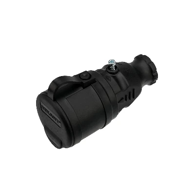 Розетка переносная с защитной крышкой каучук 16А IP44 черная