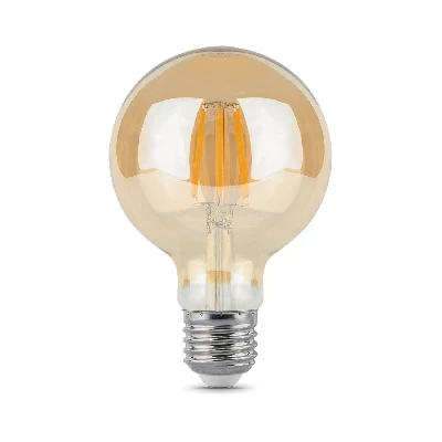Лампа светодиодная филаментная LED 6 Вт 550 лм 2400К шар G95 теплый E27 AC 220В золотистая колба Black Filament Gauss