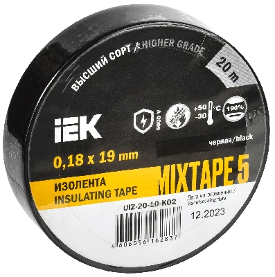 Изолента ПВХ черная 19мм 20м IEK UIZ-20-10-K02