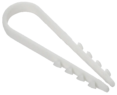 Дюбель-хомут 11х18мм для круглого кабеля нейлон белый (100шт/упак) GENERICA