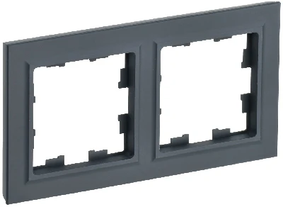 BRITE Рамка 2 поста РУ-2-БрГ графит IEK BR-M22-K53