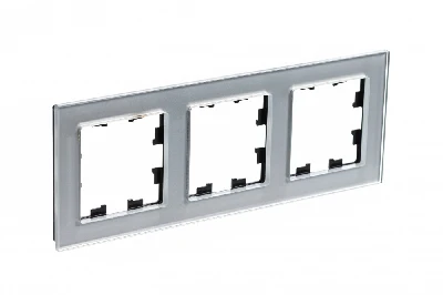 Рамка трехпостовая ATLASDESIGN NATURE, СТЕКЛО АЛЮМИНИЙ Systeme Electric ATN320303