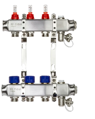 Коллекторная группа SSM-3RF set 3 контура 1' x 3/4' с расходомерами и кронштейнами Ридан 088U0953R