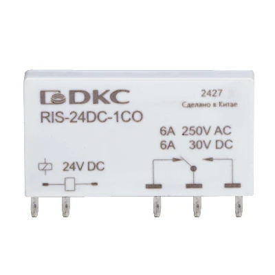 Реле миниатюрное ультратонкое, 1CO, коммутируемый ток 6 А, AgSnO напряжение 24V DC