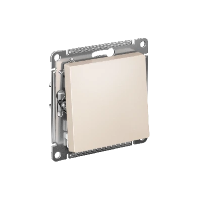 ATLASDESIGN 1-клавишный ПЕРЕКЛЮЧАТЕЛЬ, сх.6, 10АХ, быстрозажимные клеммы, БЕЖЕВЫЙ