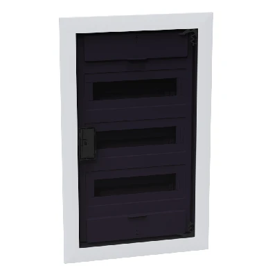 Щит распределительный встраиваемый с пластиковой черной прозрач. дверцей на 36 модулей, OptiBox Pro 36-VKR-IP40