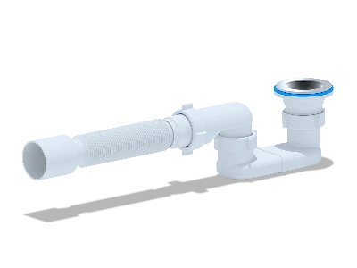 Сифон для душевого поддона АНИ 1 1/2' x 40 плоский с гибкой трубой 40х50 АНИ пласт E015