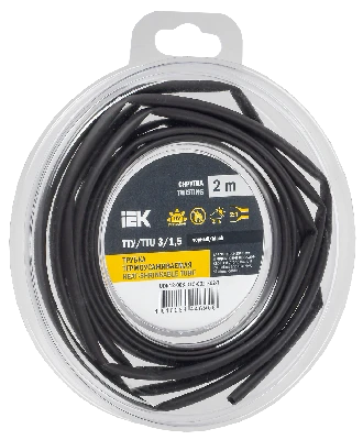 Трубка термоусадочная ТТУ нг-LS 3/1,5 черная (2м/упак) IEK UDR12-003-D15-002-K02-T