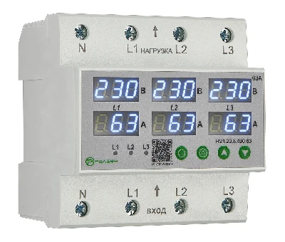 Реле контроля напряжения и тока 3L (400В AC) 63А