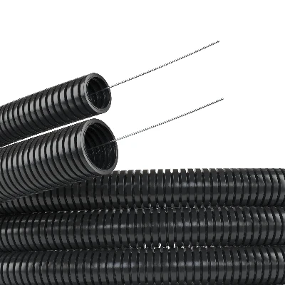 Труба гофрированная DN48мм ПВ-2 Dвн 47.4мм Dнар 54.5мм с протяжкой черная полиамид DKC PA614855F2