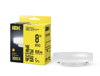 Лампа светодиодная T75 таблетка 8Вт 230В 3000К GX53 IEK LLE-T80-8-230-30-GX53