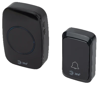 Звонок дверной беспроводной на батарейках 38 мелодий 180м IP20 с регулятором громкости и световой индикацией черный 3АА/А23 C88